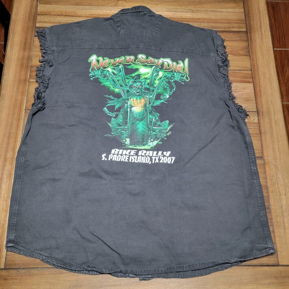Cotton Heritage Denim Top "S. Padre Island Tx Biker Rally 2007" - Size XL